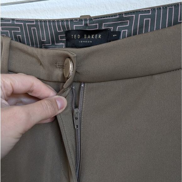 Ted Baker Beige/Tan Mid-rise Ankle Tapered Trousers Pants, size 1/ US 4 - Picture 5 of 9